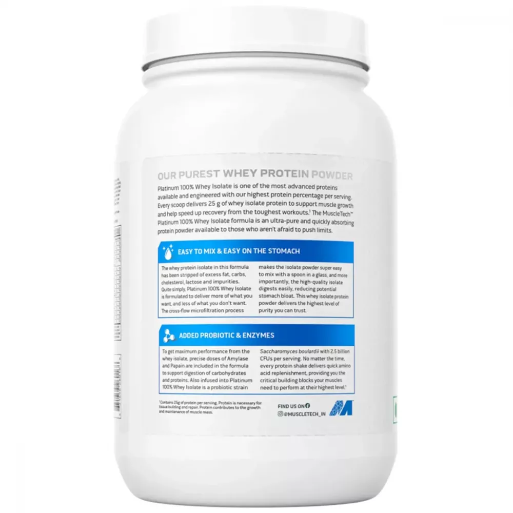 Muscletech Platinum 100% Whey Isolate Milk Chocolate (907g)