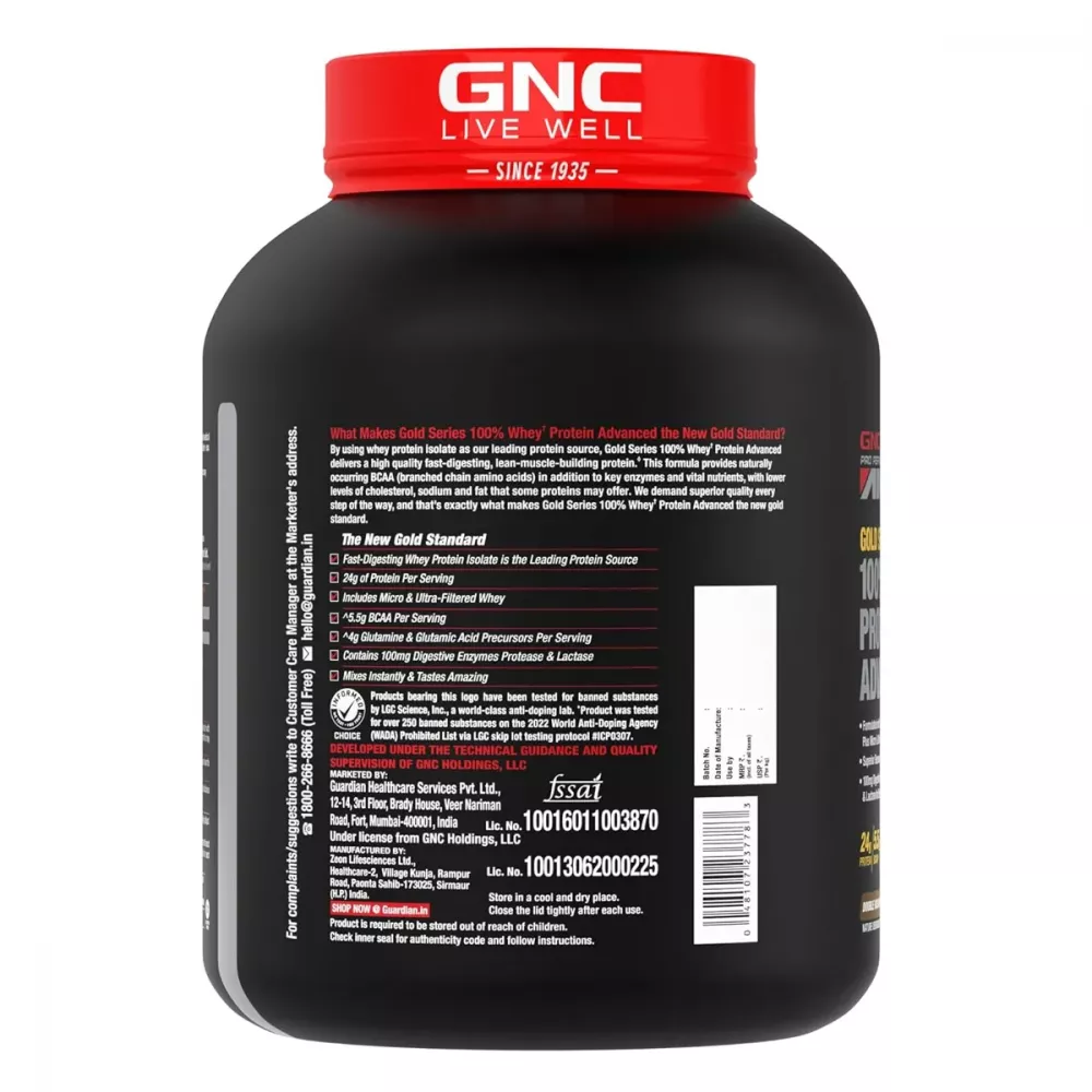 GNC Amp Gold Series 100% Whey Protein Strawberry (1.81kg)