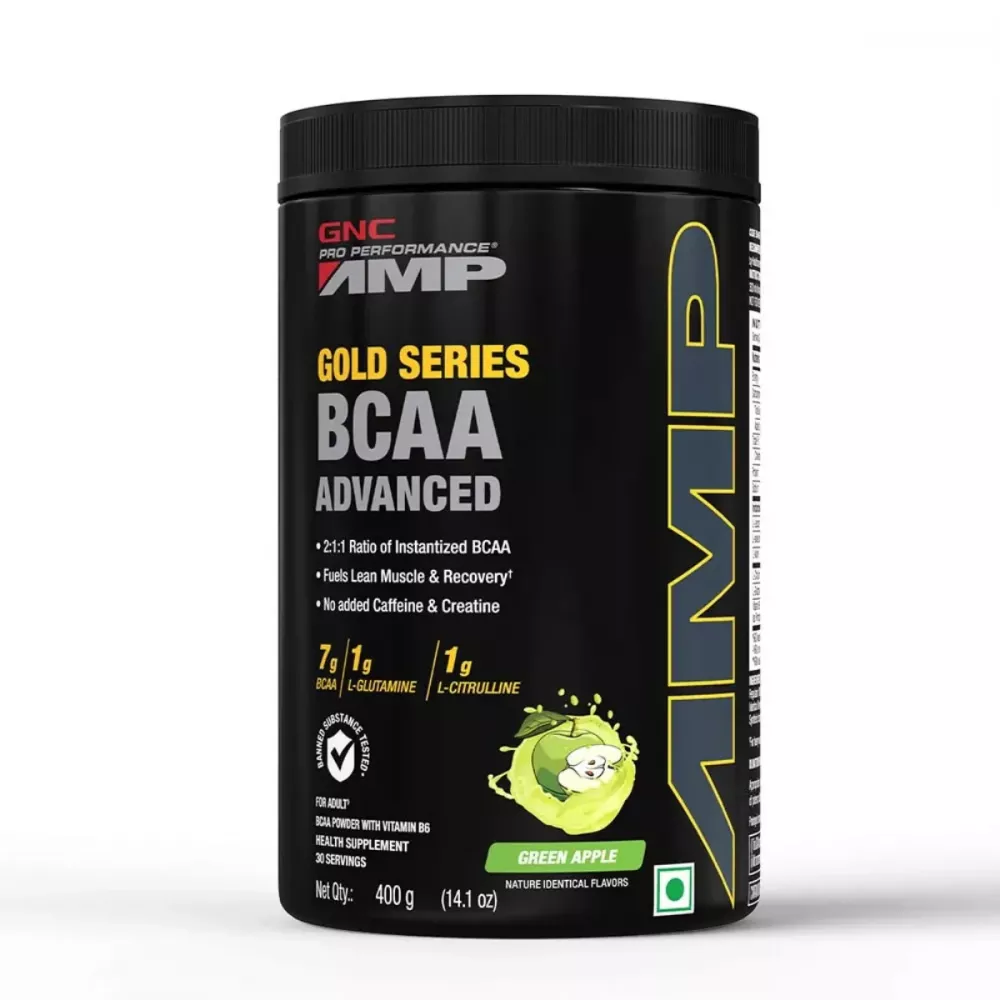 GNC AMP Gold Series BCAA Advanced Green Apple (400g)