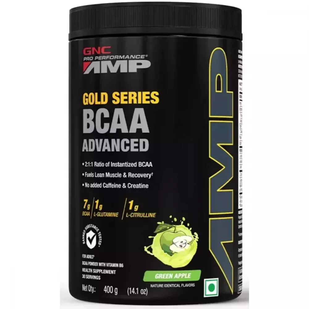 GNC AMP Gold Series BCAA Advanced Green Apple (400g)