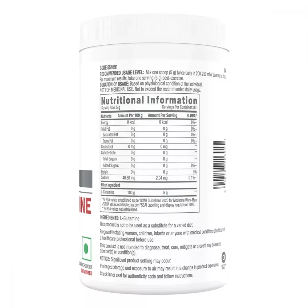 GNC L-Glutamine Powder Unflavored (400g)