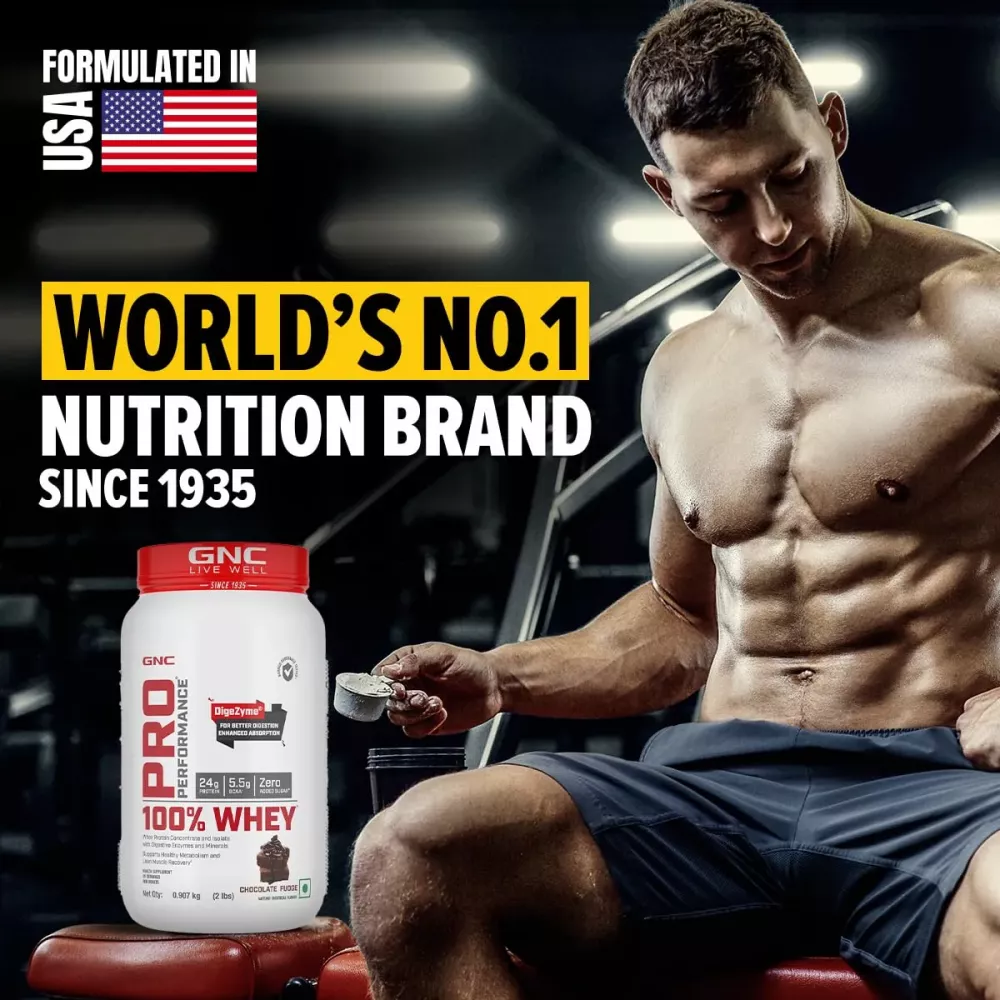 GNC Pro Performance 100% Whey Protein Chocolate Fudge (1kg)
