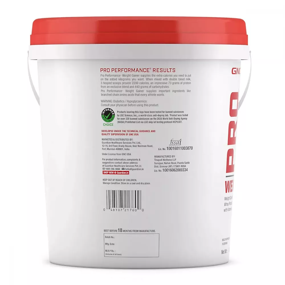 GNC Pro Performance Weight Gainer Dark Chocolate (5kg)