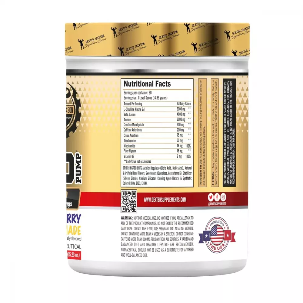 Dexter Jackson Legend Pump Advanced Pre workout Blueberry Lemonade (432g)