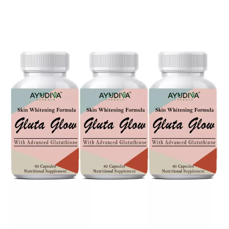 Buy Ayudiva Herbals Gluta Glow Skin Whitening Capsule Ayurvedic Medicines -  10% Off! | Healthmug