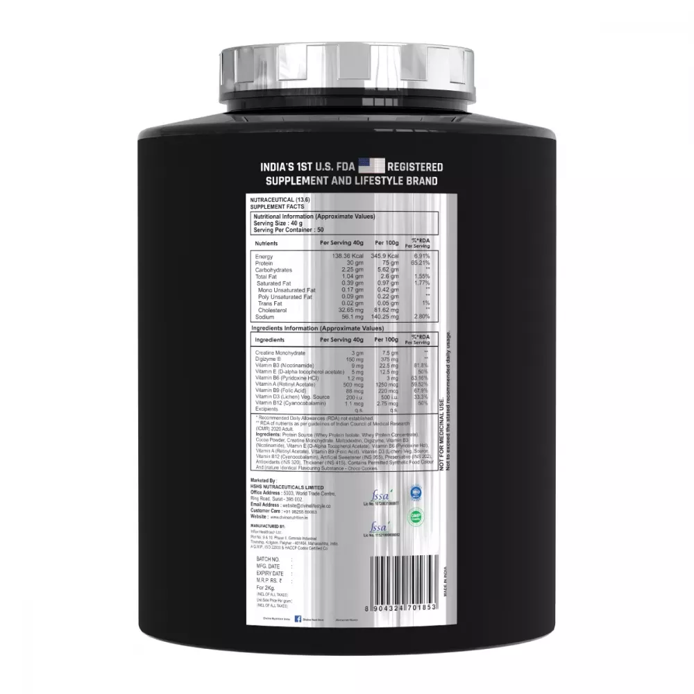 Divine Nutrition Nitra Max (50 Servings) Chocolate Cookie (2kg)