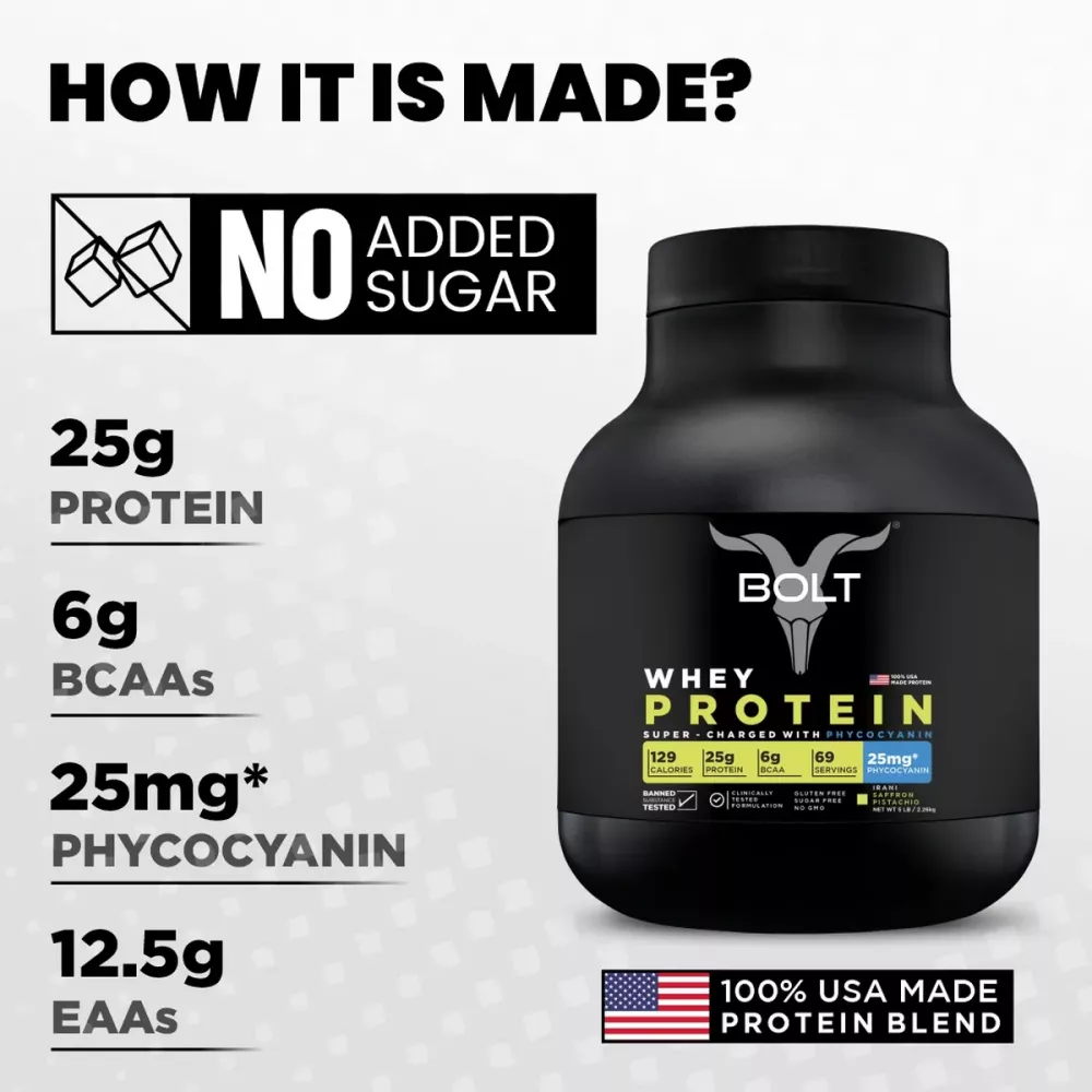 Bolt Whey Protein Powder Saffron Pistachio (2.2kg)
