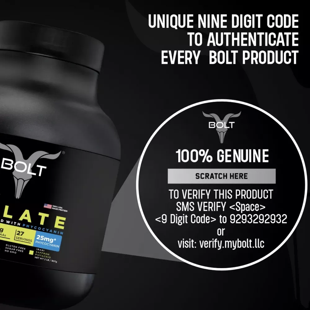 Bolt Whey Isolate Protein Powder Saffron Pistachio (0.9kg)