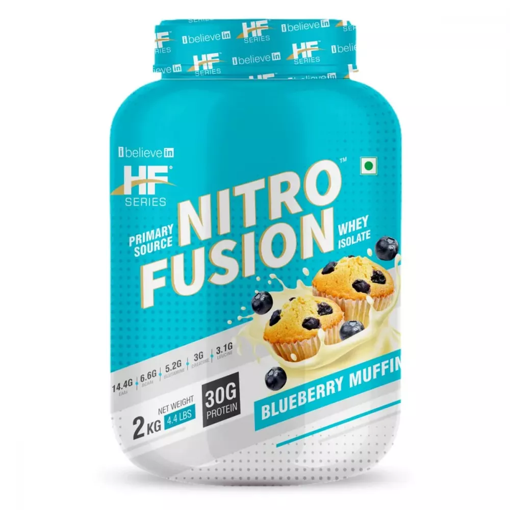 Healthfarm Nitro Fusion Whey Isolate Protein (62 Servings) Blueberry Muffin Blueberry (2kg)