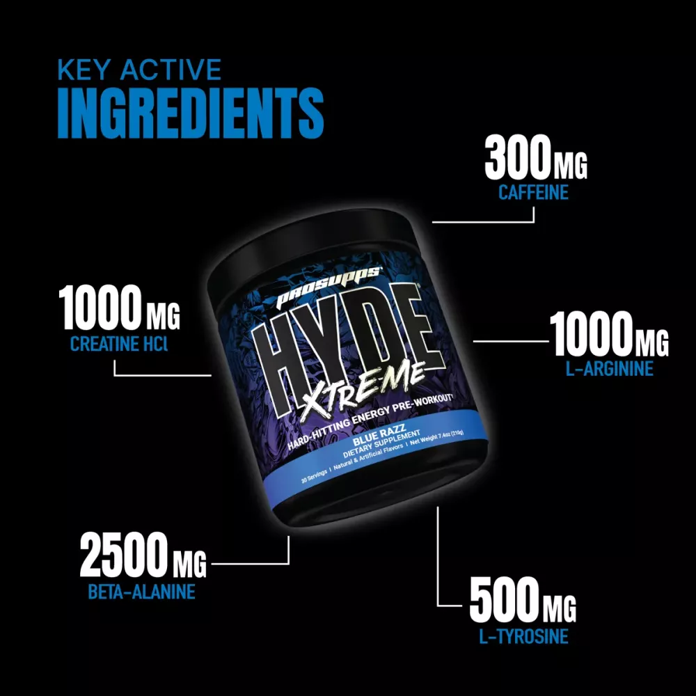 Prosupps Hyde Xtreme Hard-Hitting Energy Pre-Workout Blue Razz Popsicle (222g)