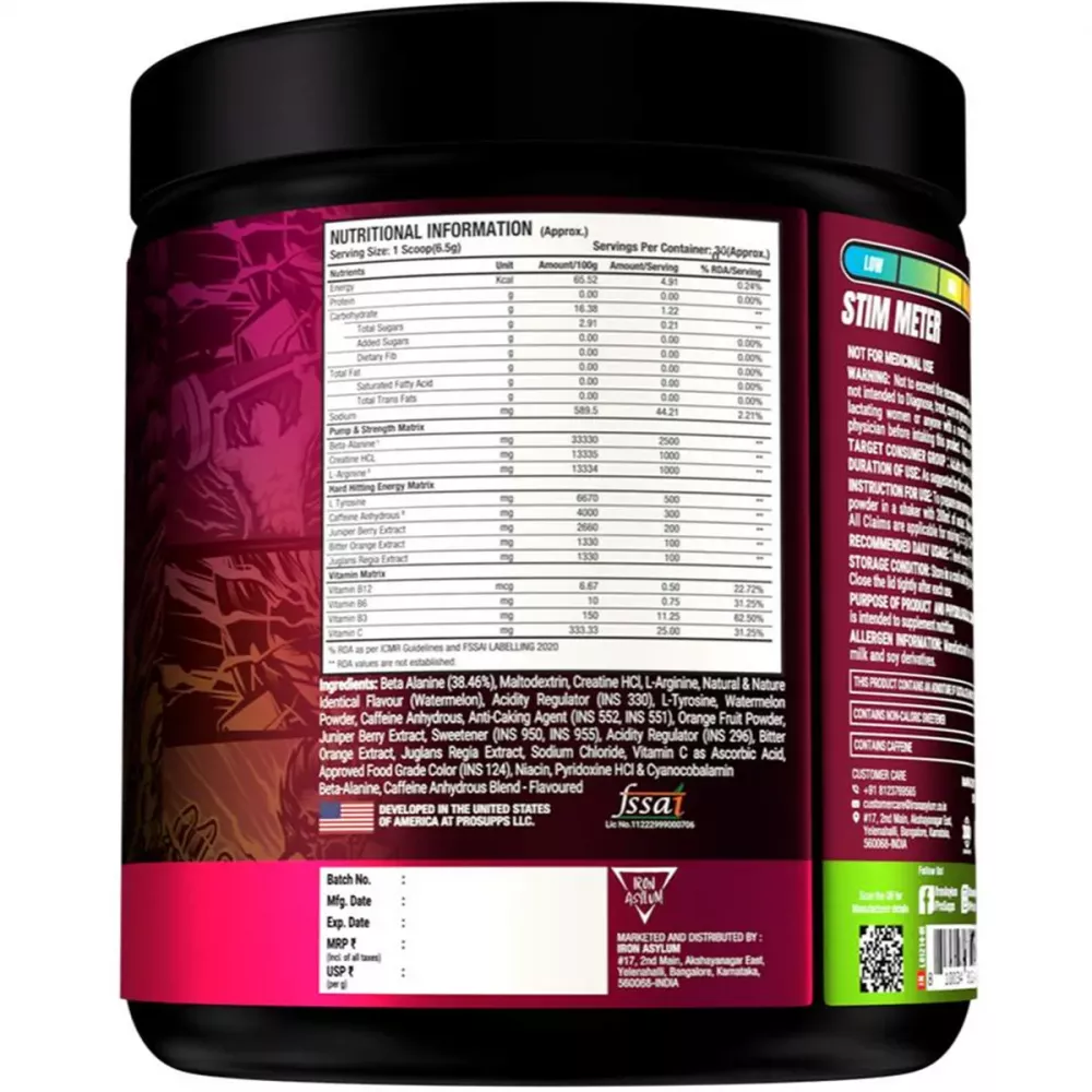 Prosupps Hyde Xtreme Hard-Hitting Energy Pre-Workout Watermelon (220g)