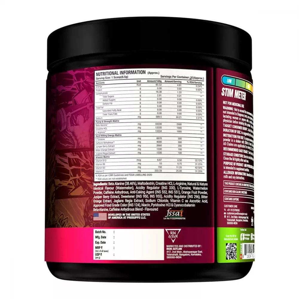 Prosupps Hyde Xtreme Pre Workout Watermelon (190g)