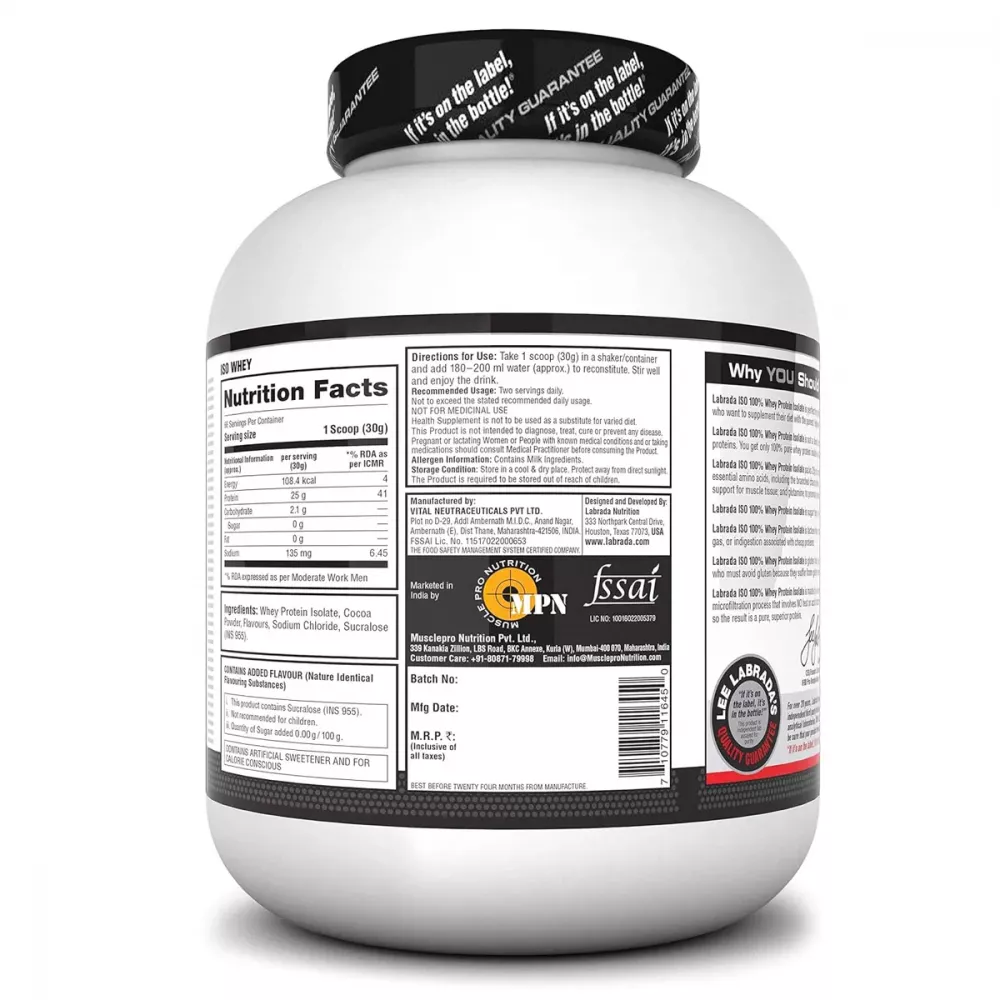 Labrada Iso 100% Whey Protein Isolate Chocolate (2kg)