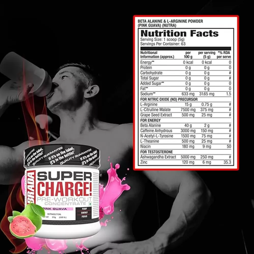 Labrada Super Charge Pre Workout Concentrate Pink Guava (315g)