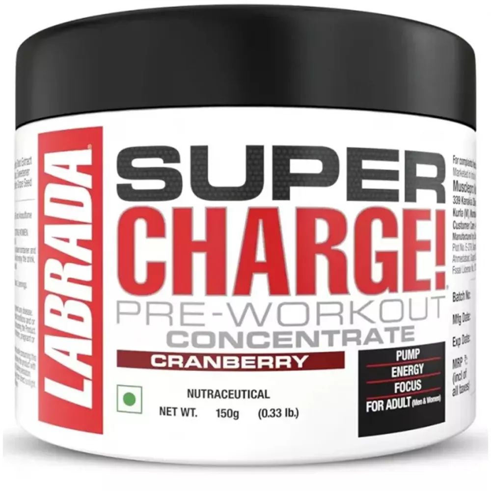 Labrada Super Charge Pre Workout Concentrate Cranberry (150g)