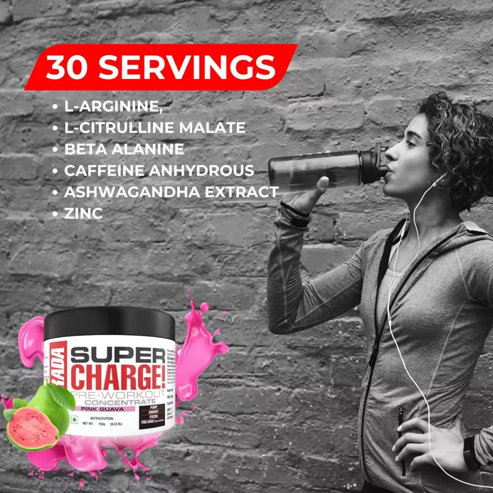 Labrada Super Charge Pre Workout Concentrate Pink Guava (150g)
