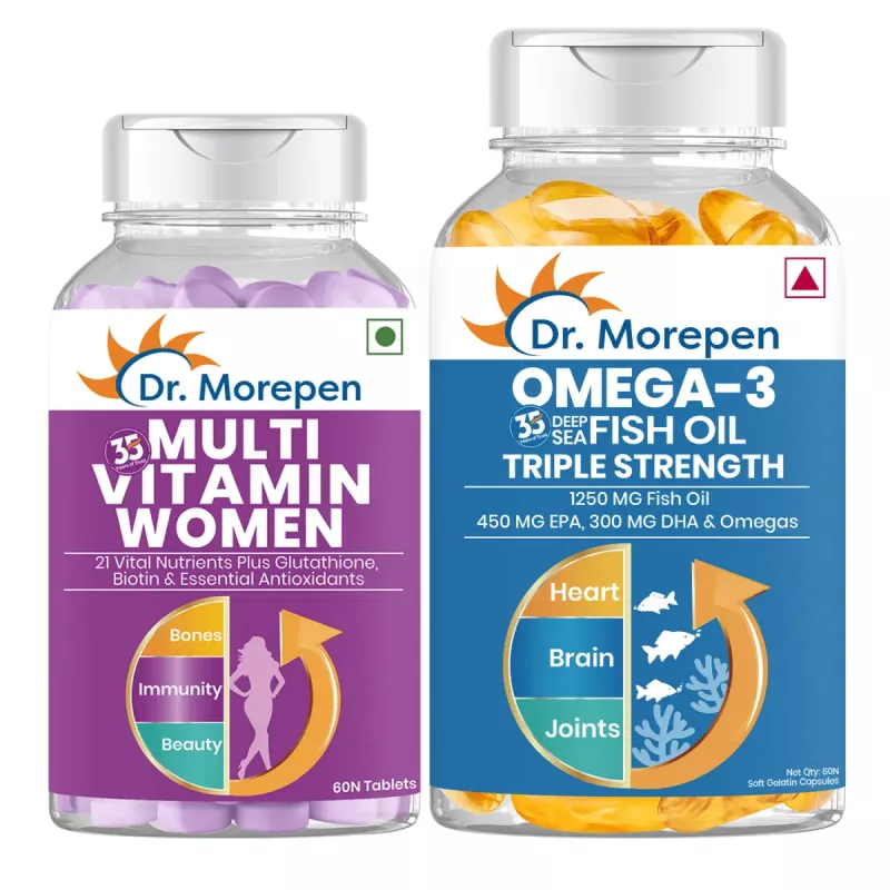 fish oil and glutathione together Dr Morepen Multivitamin Women Tablets Omega 3 Deep Sea Triple Strength (60 Tablets + 60 Softgels) (1Pack) b_att_tex_Serum Skin Biology (by Dr. Flavor::Watermelon