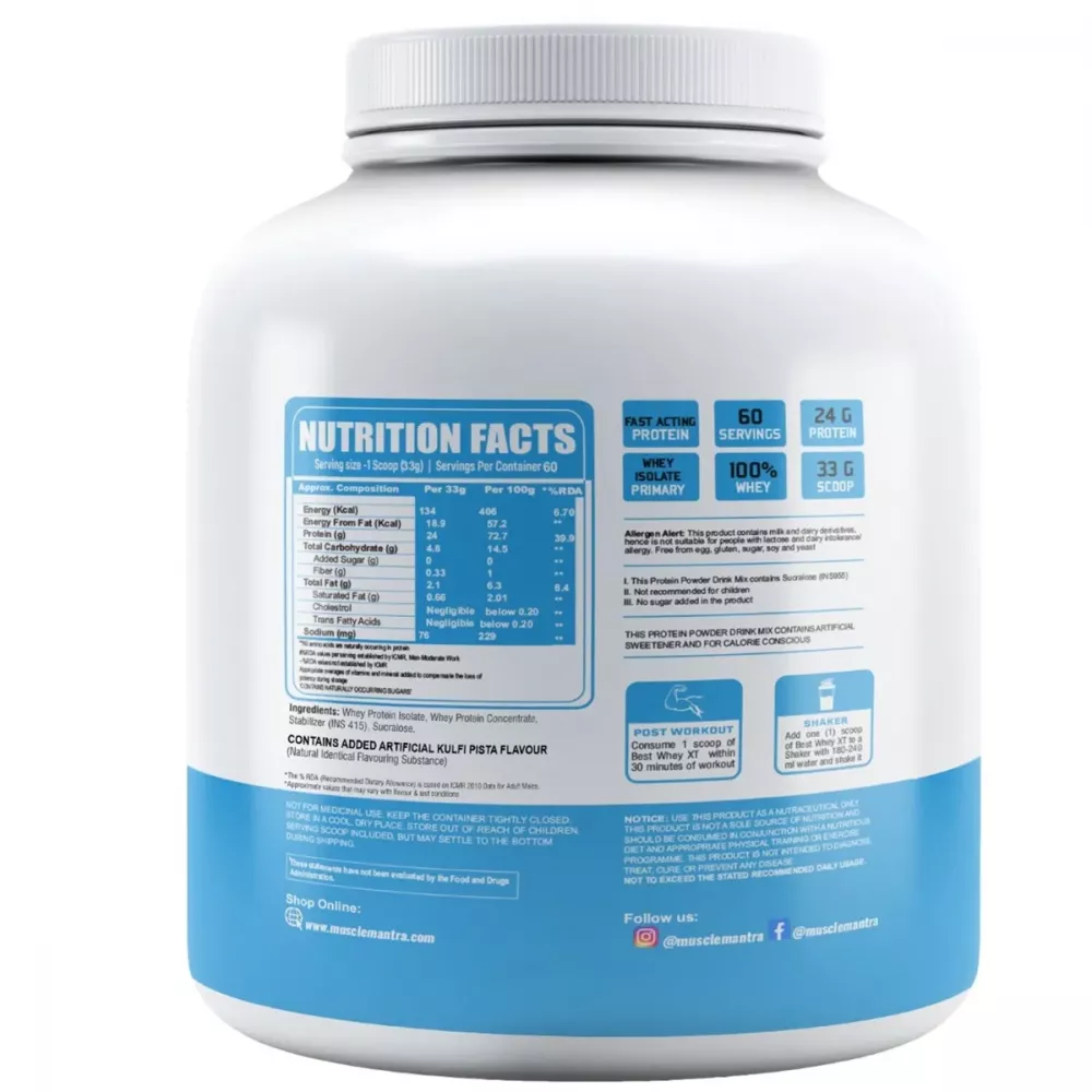 Muscle Mantra Pro Series Best Whey XT Kulfi Pista (2kg)