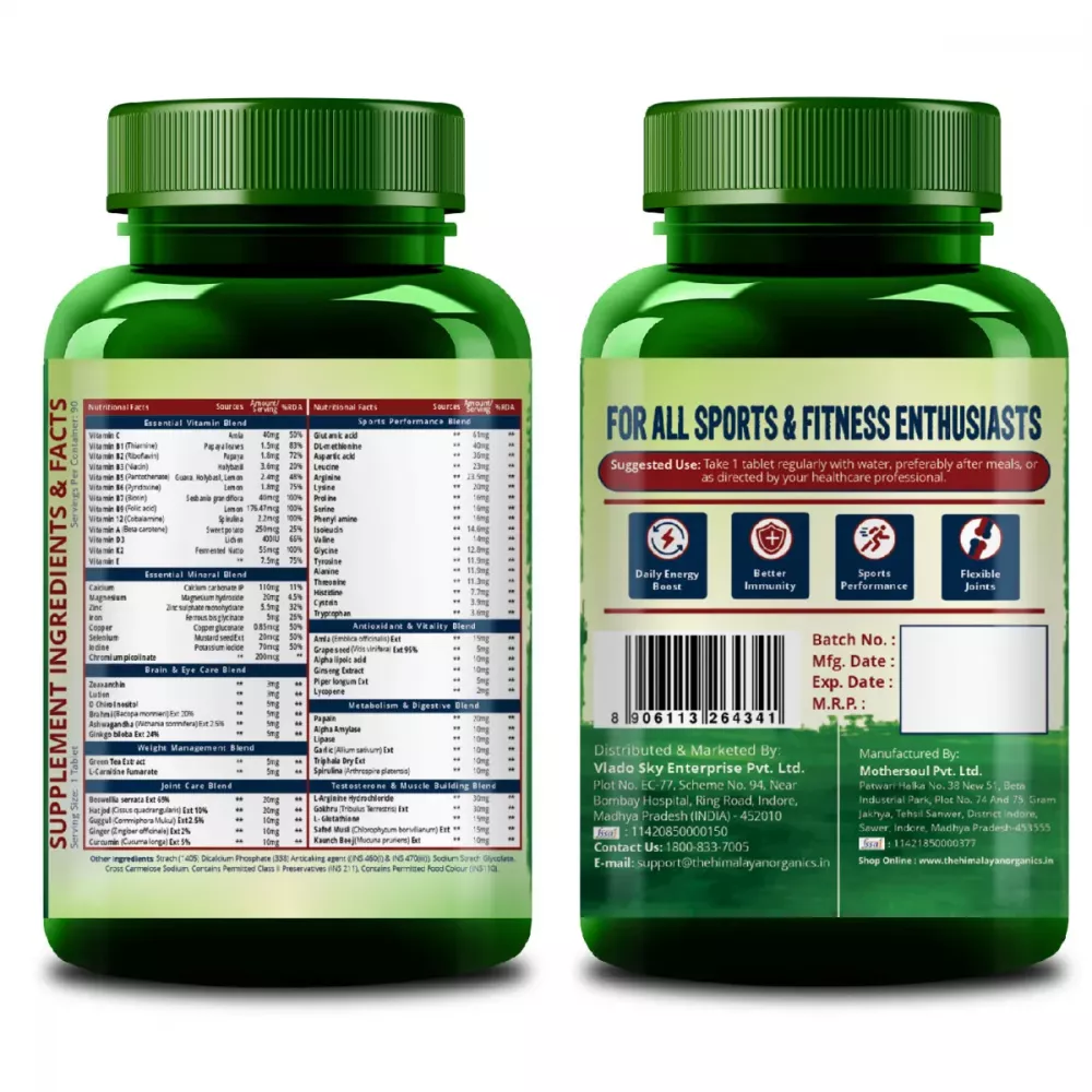 Vlado's Himalayan Organics Himalayan Organics Multivitamin Sports With 60+ Nutrients (90tab)