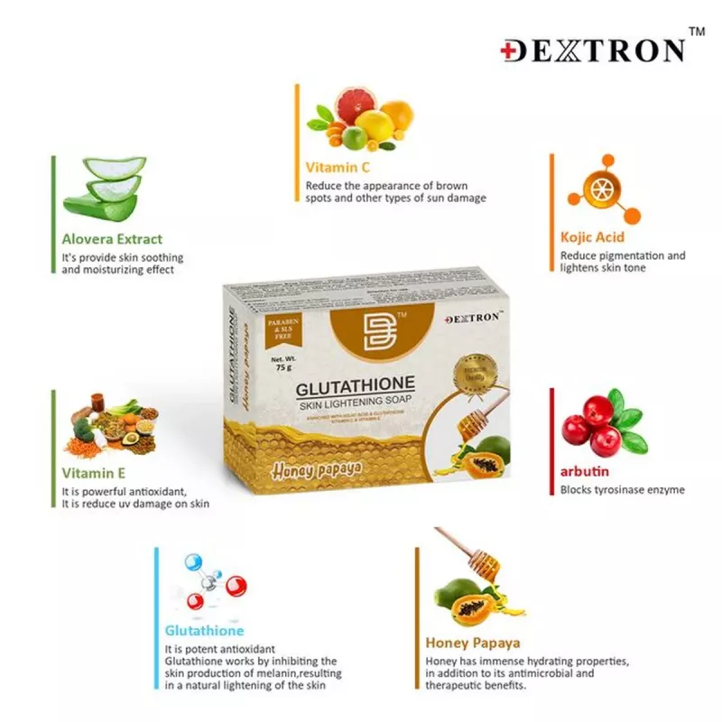 dextron glutathione soap Buy Dextron Glutathione Honey Papaya Soap Online - 5% Off!