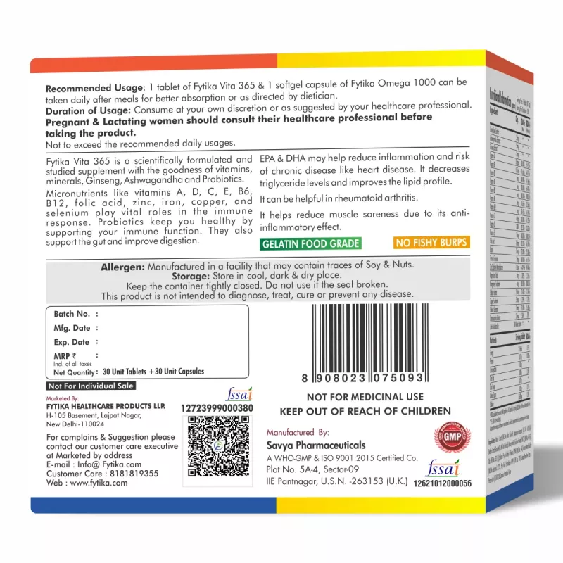 Buy Fytika Healthcare Product Omega Vita Combo Online 58% Off - Main Image