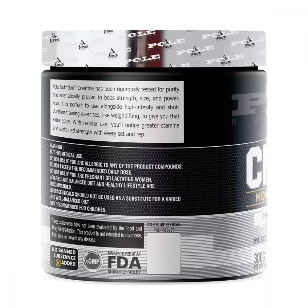 Pole Nutrition Creatine Powder Unflavored (300g)