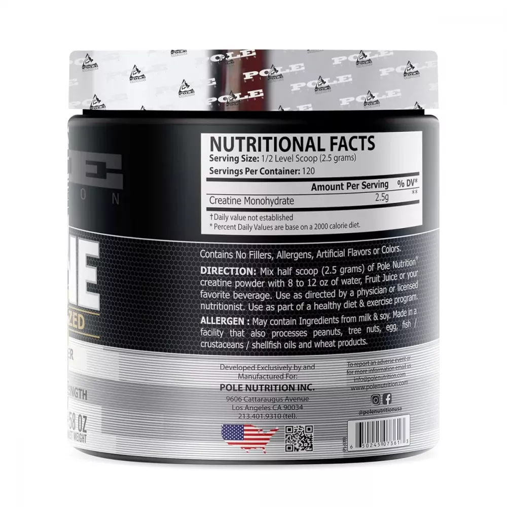 Pole Nutrition Creatine Powder Unflavored (300g)