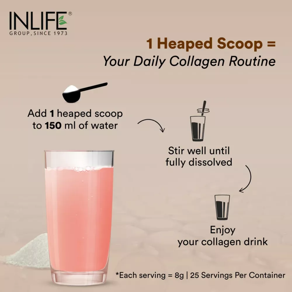 Inlife Hydrolyzed Fish Collagen Peptides Powder Watermelon (200g)