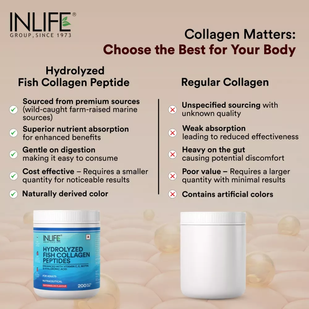 Inlife Hydrolyzed Fish Collagen Peptides Powder Watermelon (200g)