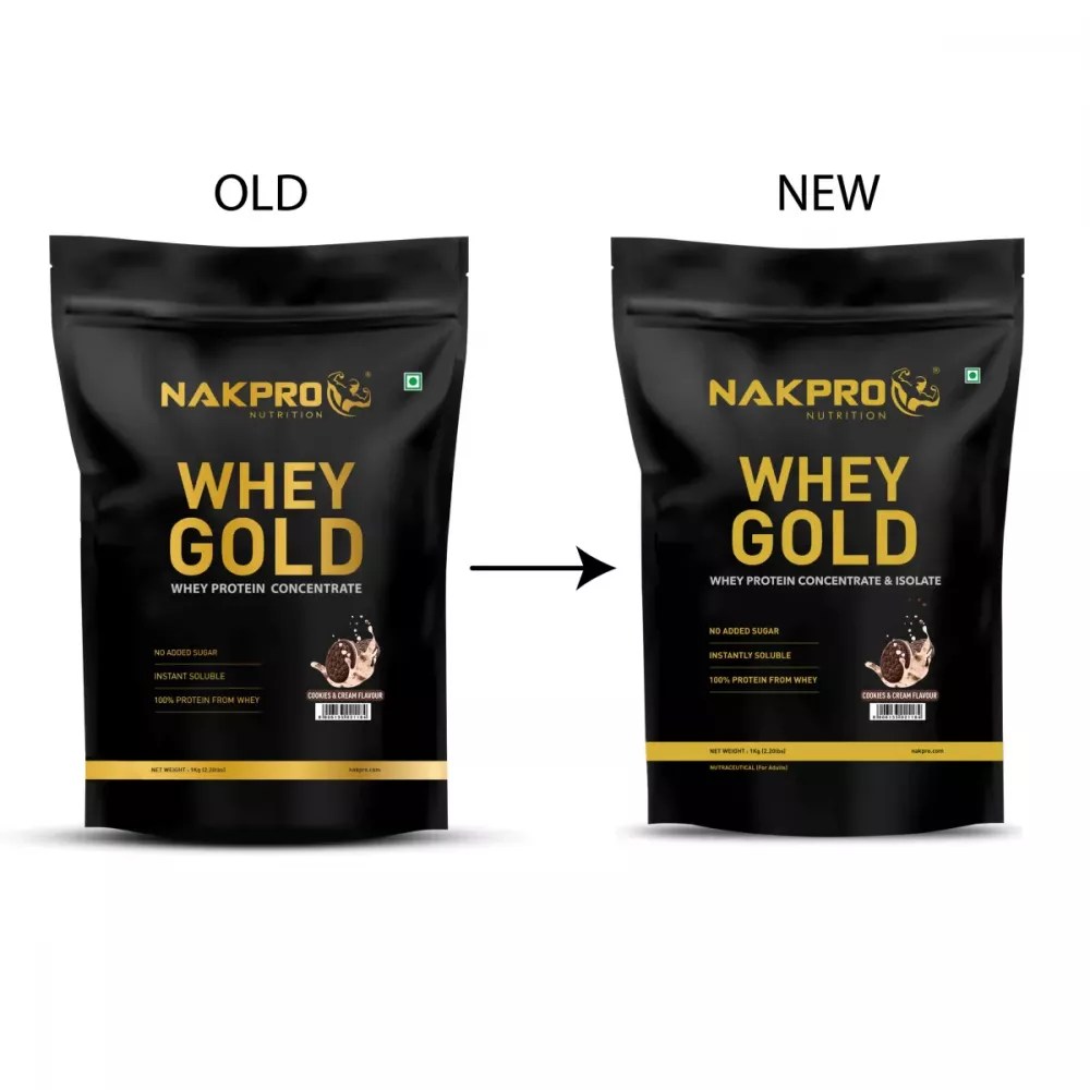 Nakpro Whey Gold Whey Protein Concentrate Cookies & Cream (1kg)