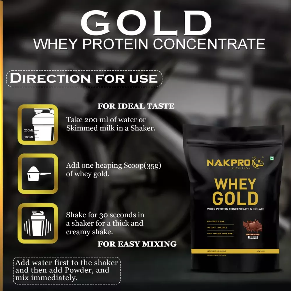 Nakpro Whey Gold Whey Protein Concentrate Double Rich Chocolate (2kg)