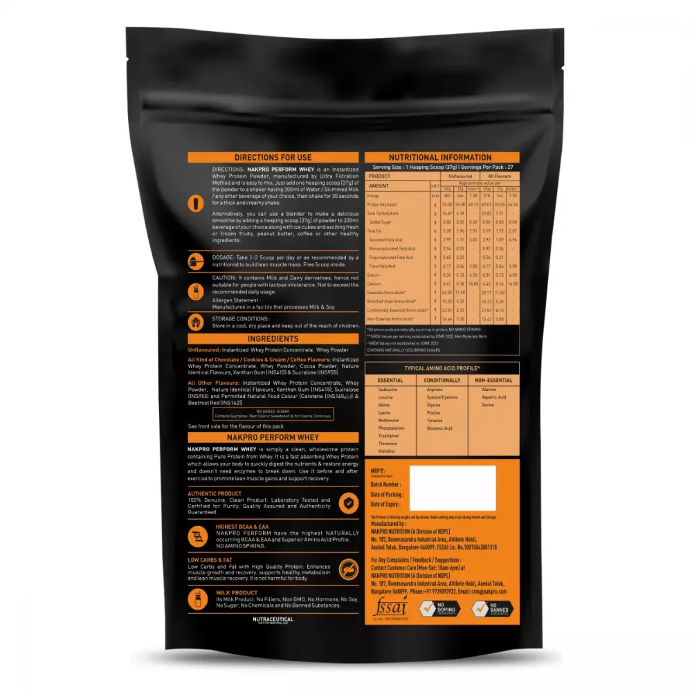 Nakpro Perform Whey Protein Concentrate Mango (1kg)