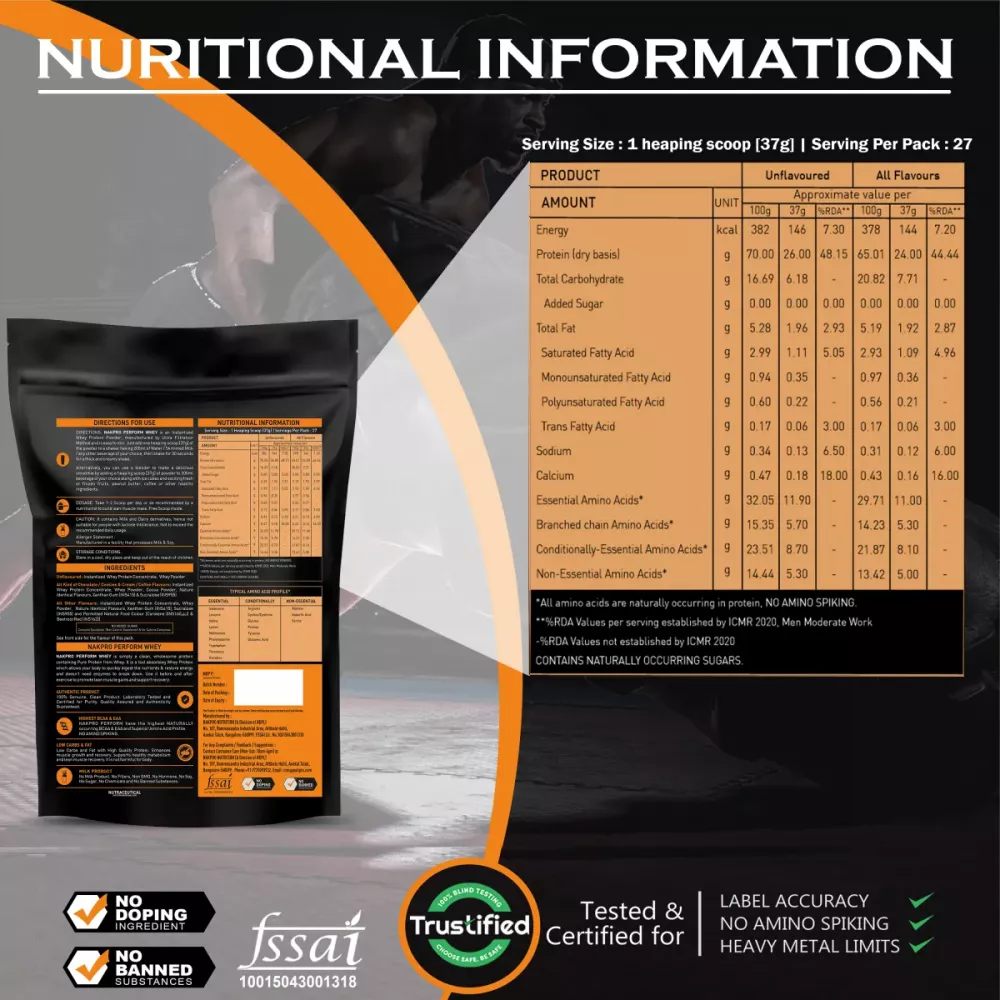 Nakpro Perform Whey Protein Concentrate Mango (1kg)