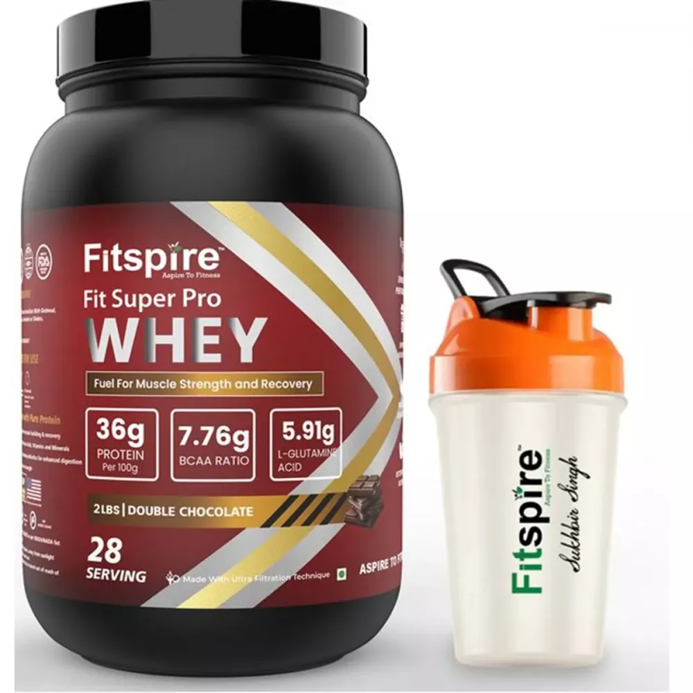 Fitspire Fit Super Pro Whey Protein With Shaker Double Chocolate (907g)
