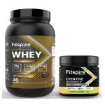 Fitspire Super Gold King Advance Isolate Whey Protein Coffee Royal + Creatine Monohydrate Lemon (Super Gold king Whey 1kg + Creatine 100g) Coffee Royal (1Pack)