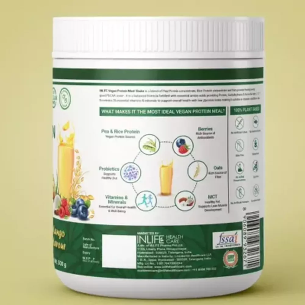 Inlife Vegan Protein Meal Shake Mango (500g)