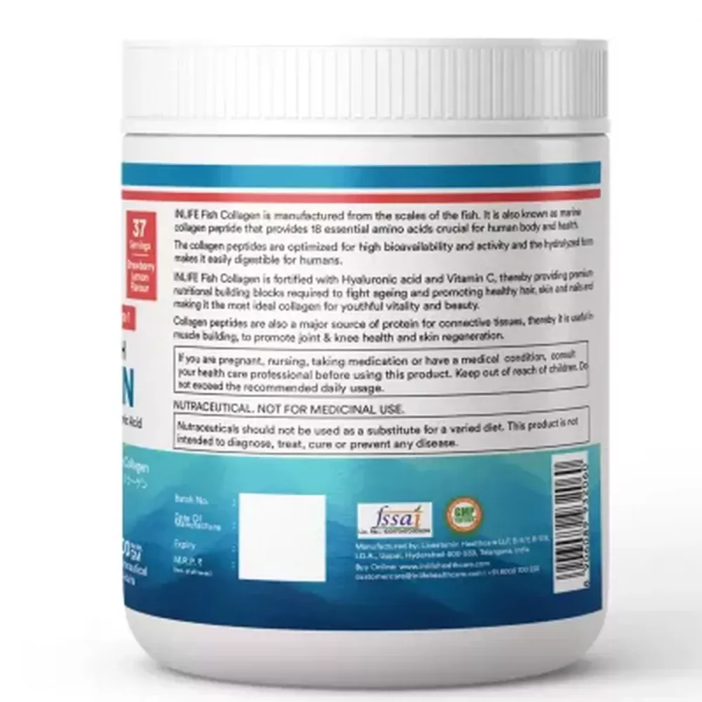 Inlife Japanese Marine Collagen Supplements For Women & Men Strawberry Lemon (200g)
