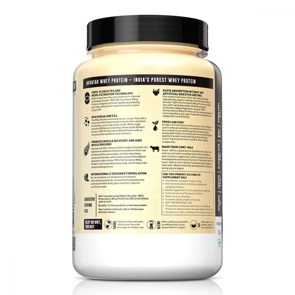 Avvatar Performance Whey Protein Malai Kulfi (1kg)