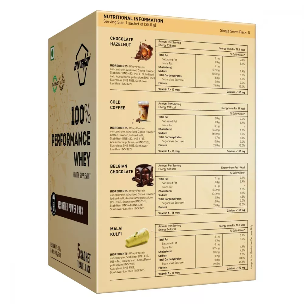 Avvatar Performance Whey Protein Assorted Power Pack (Each 35g) (5Sachet)