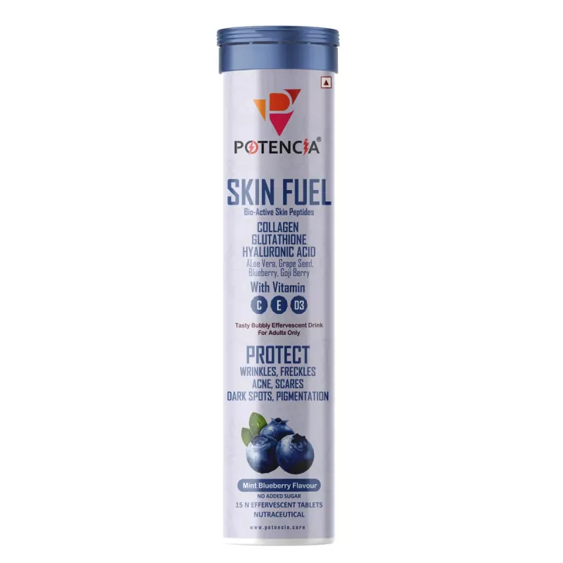 Potencia Skin Fuel Effervescent Tablets Mint Blueberry Flavour (15tab)