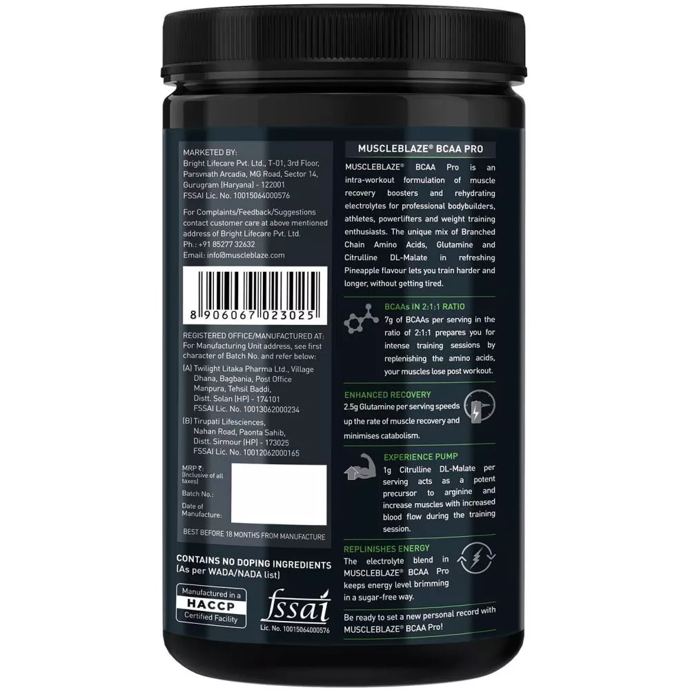 Muscleblaze BCAA Pro Pineapple (450g)