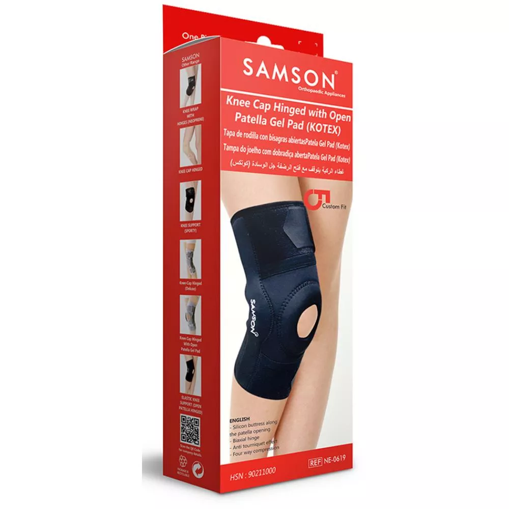 Buy Samson Knee Cap Hinged With Open Patella Gel Pad (Kotex) Online - 10%  Off!