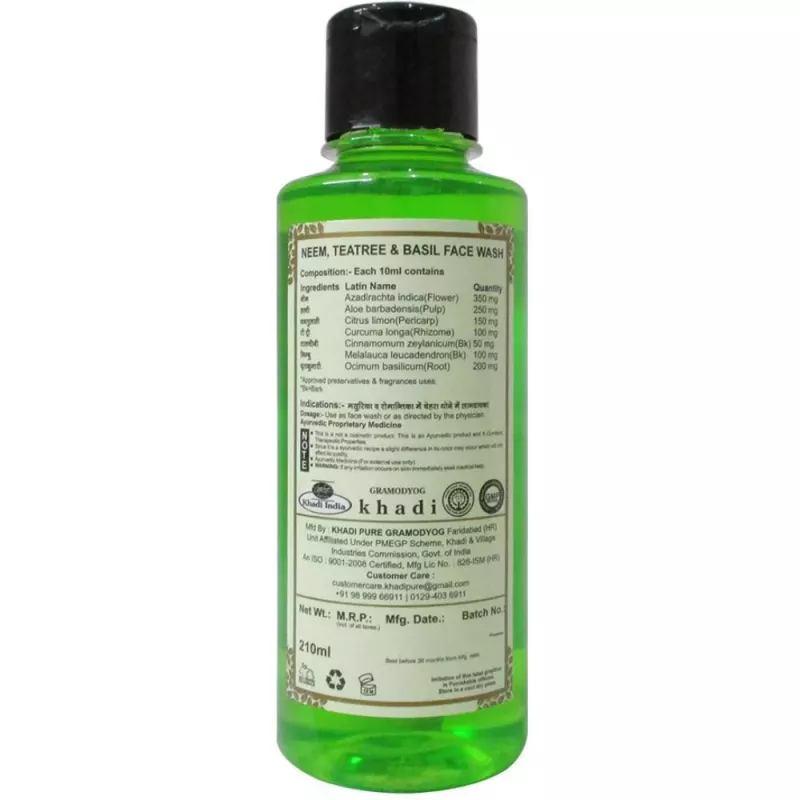 Buy Khadi Pure Neem Teatree Basil Face Wash Online 10 Off