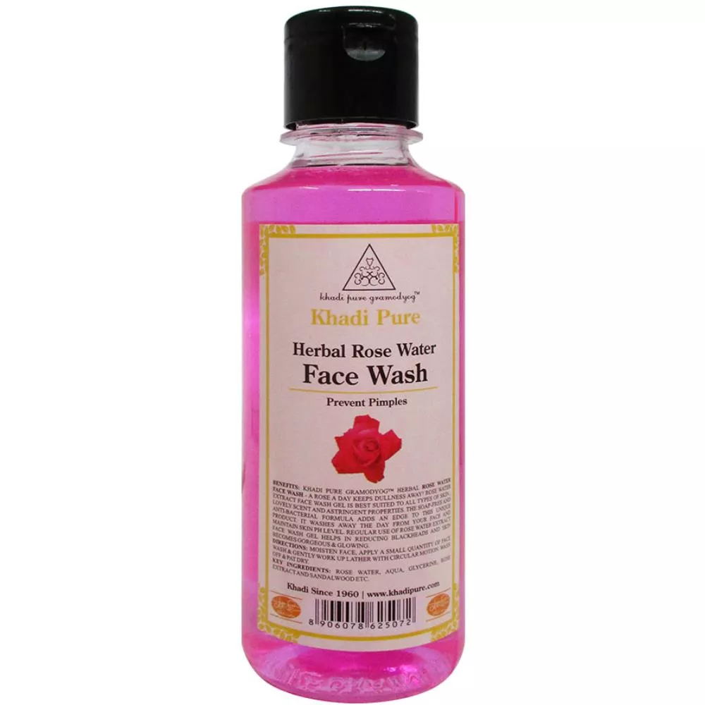 khadi rose water face wash