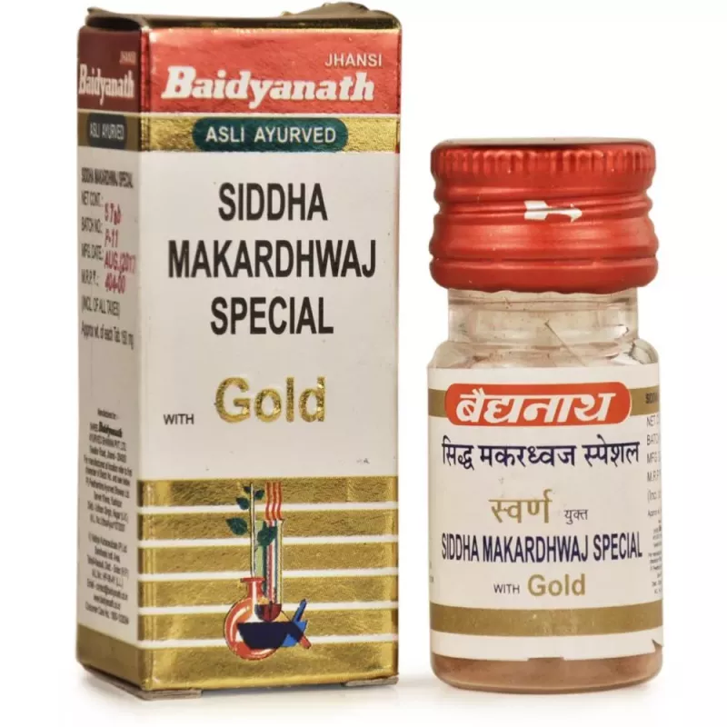 Buy Baidyanath Siddha Makardhwaj Swarna Moti Amber Yukta