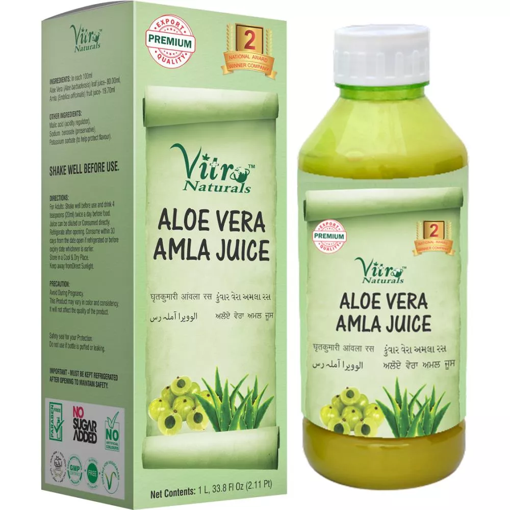 Buy Vitro Naturals Aloe Vera Amla Juice Online - 10% Off! 