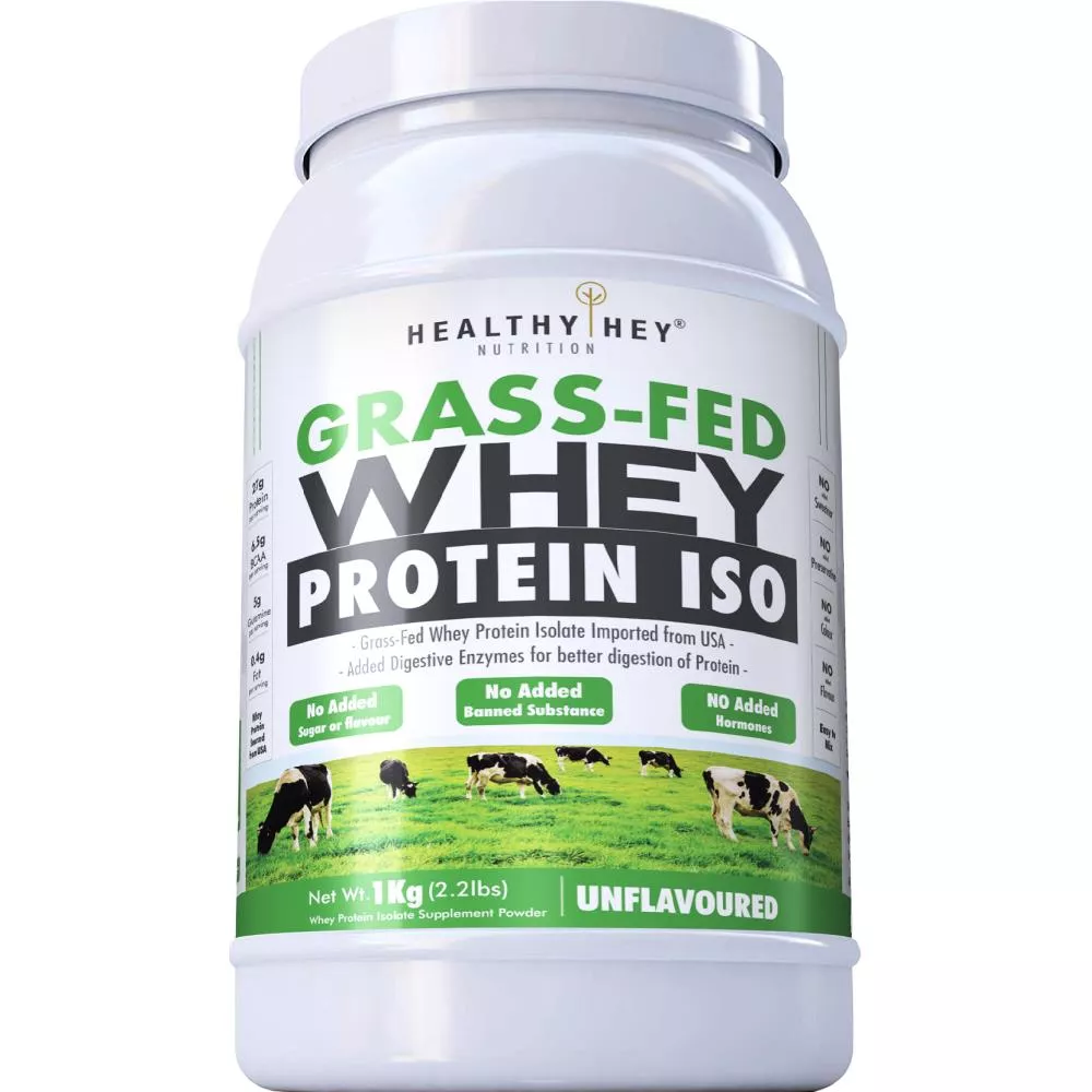 Buy HealthyHey Nutrition Grass-Fed Whey Protein Isolate Protein Supplements  - 10% Off!