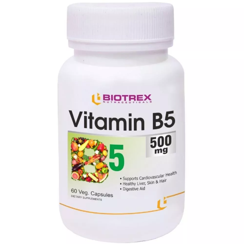 Buy Biotrex Vitamin B5 500Mg Veg Capsules Online 15 Off!