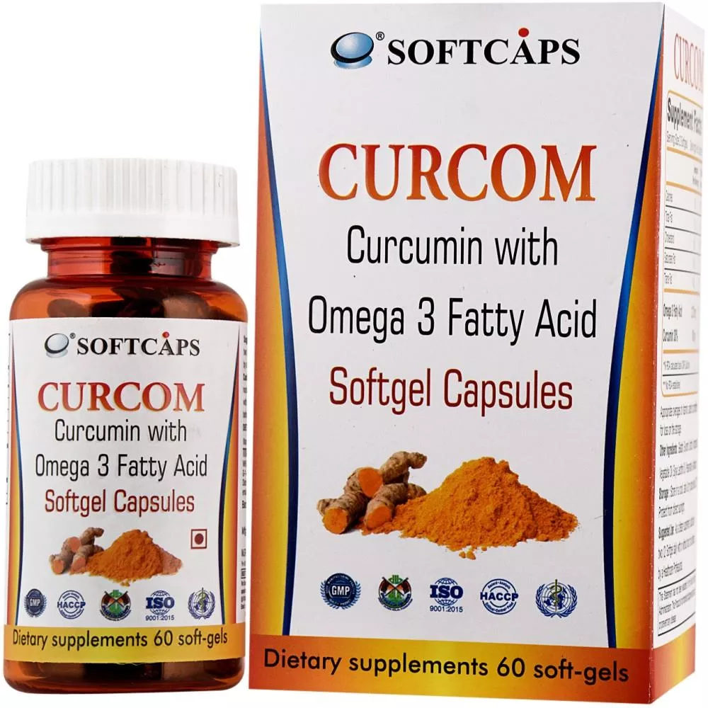 Softcaps Curcom Curcumin with Omega 3 Fatty Acid Capsules 60caps