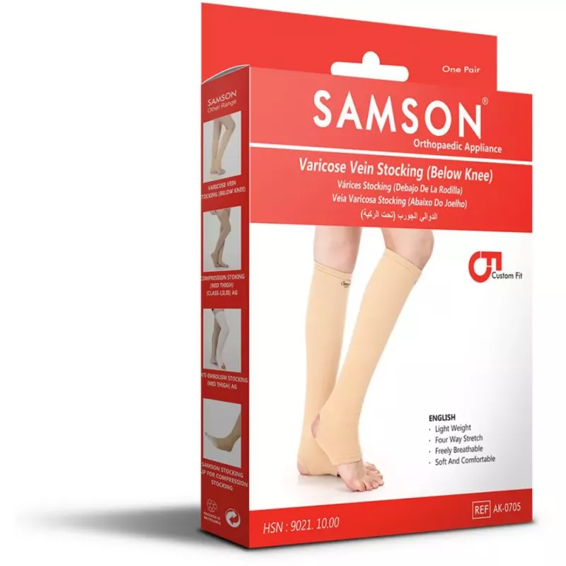 Buy SAMSON Varicose vein Stocking (Classic Pair) Below Knee-For Pain and  Swelling(Size - L) Knee Support Online at Best Prices in India - Fitness